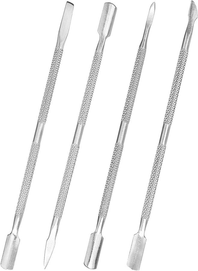 Aruicheng 4pcs Cuticle Pusher Metal Cuticle Pusher Tool Kit Nail Cleaner Cuticle Care Nail Cuticle Remover Tools Nail Scraper Under Nail Cleaner Tool Cuticle Pushers for Fingernails Toenails - Image 1